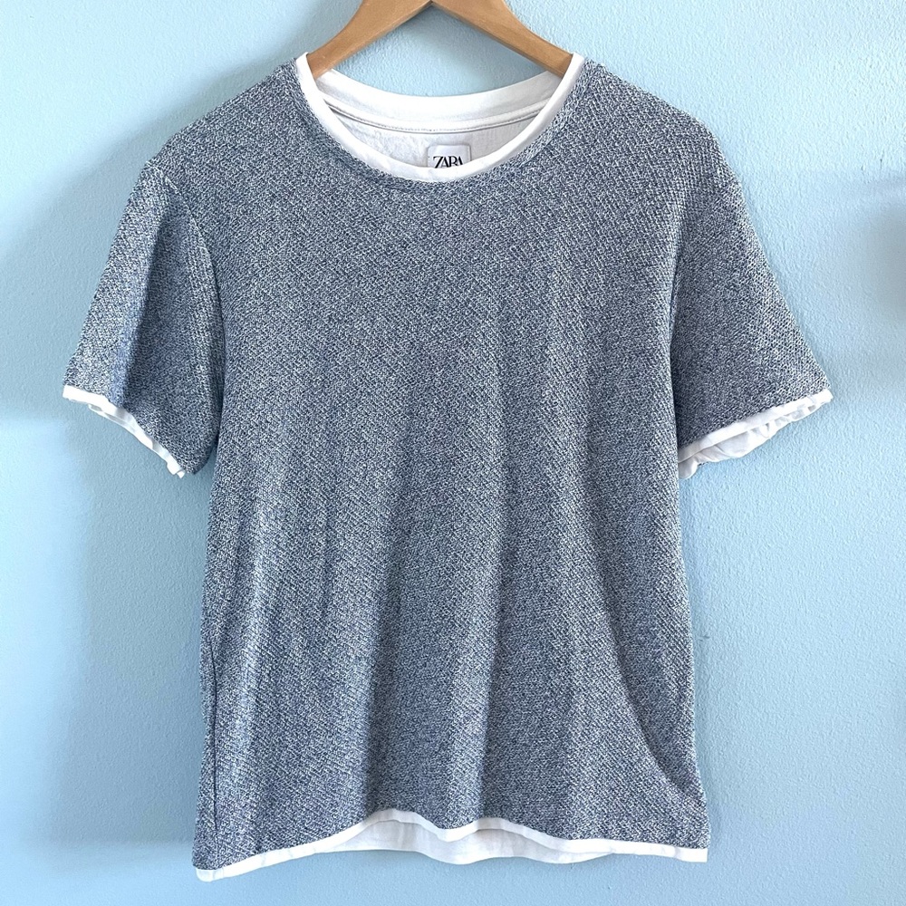 NWOT Zara Tweed Short Sleeve Blouse Size Medium